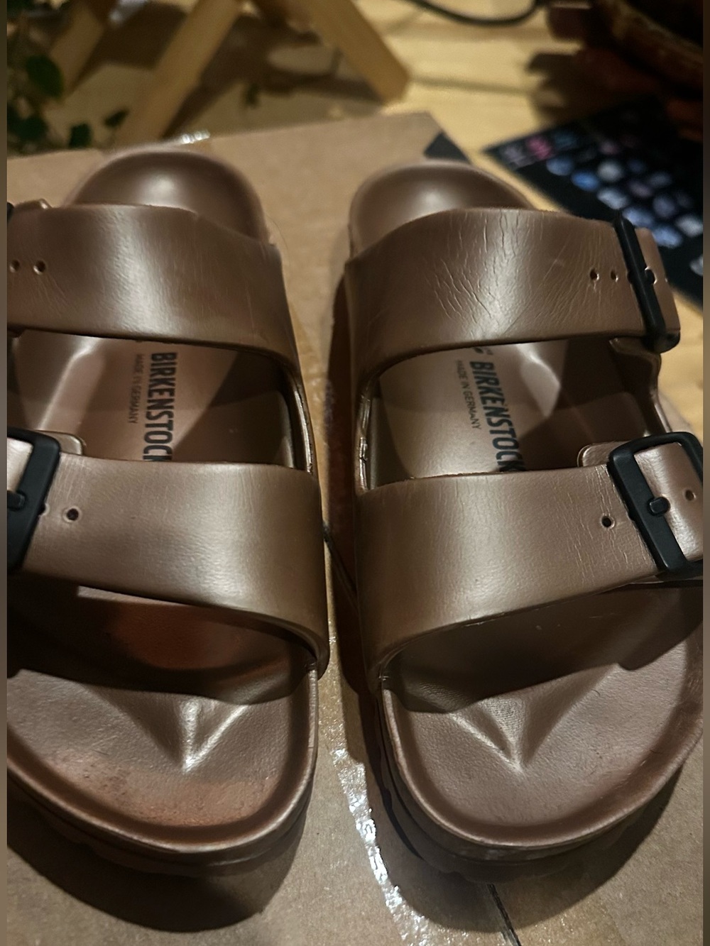 Birkenstock Brown Arizona-style Double Strap EVA Sandals - Picture 3 of 14